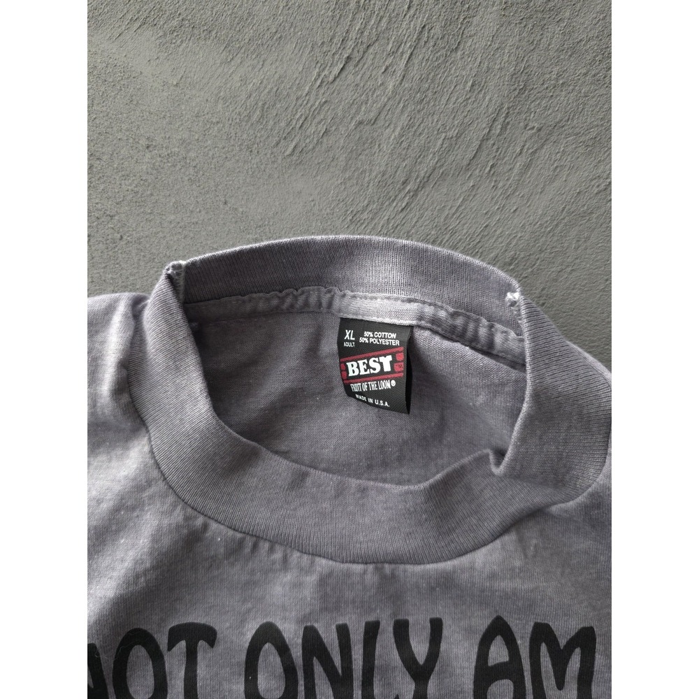 Vintage 90s Not Only Am I Perfect I'm Italian Too Grey T-shirt Best XL - Picture 4 of 8